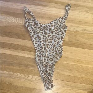 Leopard Print One-Piece Bodysuit